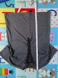 Grey Lace-Up T-Shirt