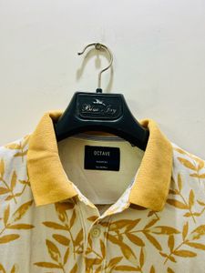 Men's Leaf Print Polo T-Shirt