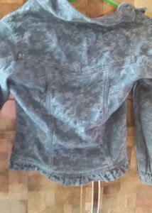 Girls' Blue Floral Print Jacket