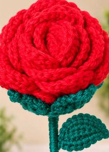 Handmade Crochet Red Rose
