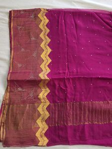Beautiful Pink Embellished Saree