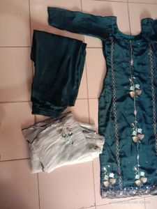 Plazzo Suit With Organza Dupatta