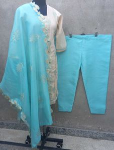 xxl size organza suite with dupatta