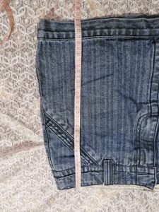 Denim Skirt with Built-in Shorts