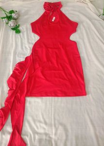 Chic Red Cutout Mini Dress