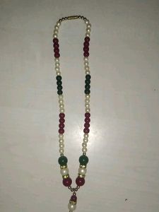 Red  with Green Purl