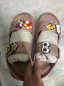 Cute Pink Clogs with Charms