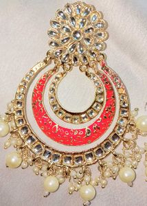 Pink &amp; Gold chandbaliya 💓🌷