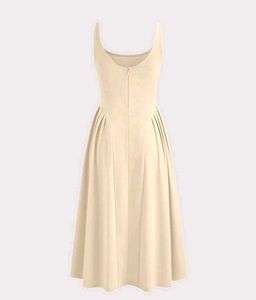 Elegant Cream Square Neck Maxi Dress(without belt)