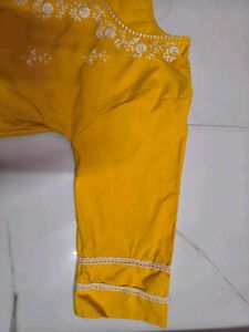 Vibrant Yellow Embroidered Kurta