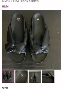 H&amp;M black Bow Ladies Mules Sliders(40)
