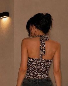 Leopard Print Halter Neck Top