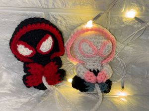 Crocheted Spider-Verse Figures
