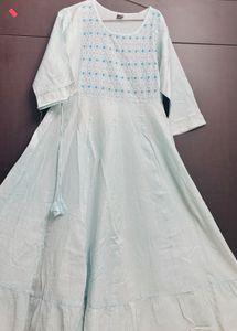Sky Blue Embroidered Anarkali Kurta