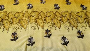 Yellow Floral Print Saree with Blouse