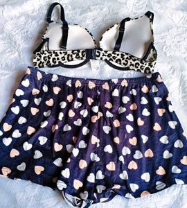 Cute Cheetah &amp; Heart Pajama Set