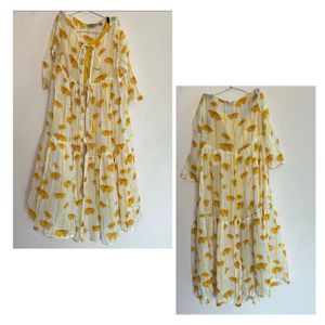 Floral Print Kurta Set with Jacket
