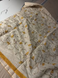 Elegant Mustard Kurta with embroided silk dupatta