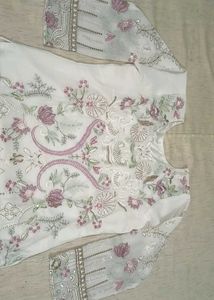 Elegant Embroidered Suit with Aqua Dupatta