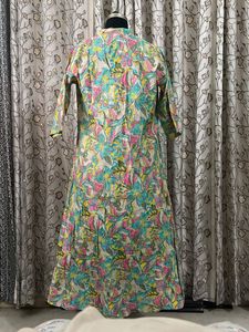 Beautiful Teal Maxi Dress with Floral Shrug