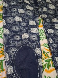 Stylish Printed Denim Look Pants