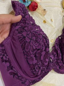 Elegant Purple Lace Bra