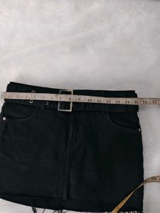 Bershka (Black Belted Mini Skirt)