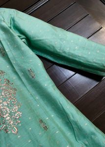 Elegant Sea Green Banarasi Silk Suit Set