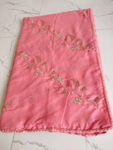 Elegant Pink Embroidered Saree