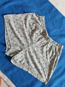 Cute Heart Print Pajama Shorts