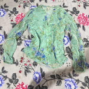 Boho Floral Print Blouse