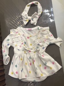Baby Girl Floral Romper with Headband