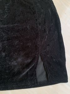 Velvet Mini Skirt with Slit