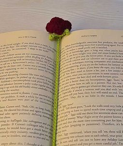 Crocheted Rose Bookmark