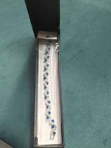 CZ Crystal Silver Plated Sparkling Blue Bracelet