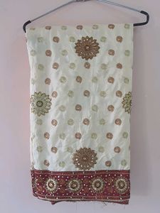 Heavy party wear saree, no blouse