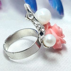 Flower silver plated ring