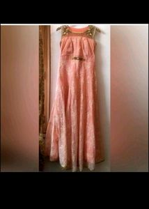 Long Ethnic Gown With Leggings And Dupatta
