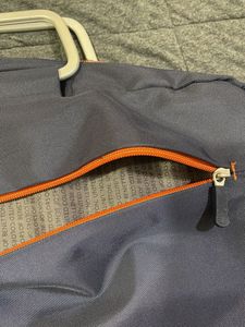 Navy Blue Laptop Bag with Orange Accent