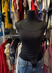 Sparkly Black Camisole bodysuit