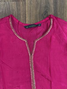 Vibrant Pink &amp; Yellow Kurta