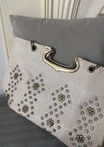 Sparkling White Embellished Handbag