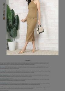 SHEIN Ribbed Bodycon Midi Dress | Tan Beige | Stre