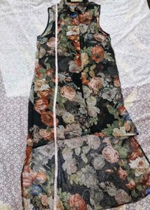 Floral Print sheer  High-Low Dress