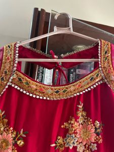 Magenta Embroidered Anarkali Gown