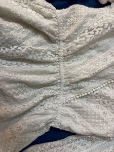 Elegant White Lace Peplum Top