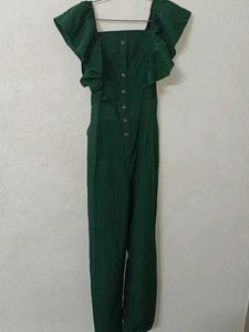 Stylish Green Ruffled Jumpsuit