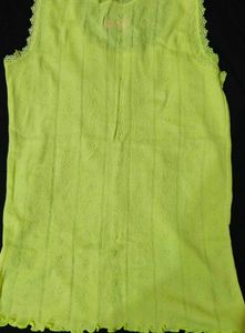 Fluorescent Lime Green Lace Trim Tank Top