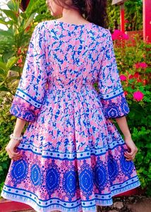 Boho Floral Print Mini Dress