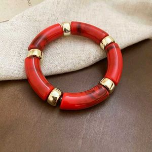 Chunky Red &amp; Gold Beaded Bracelet